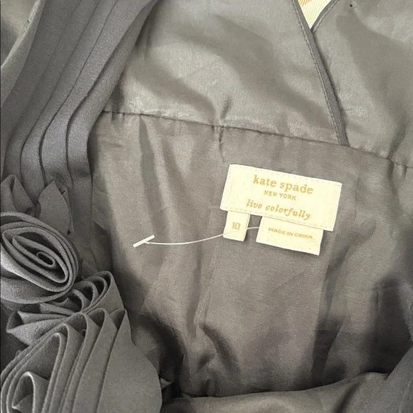 KATE SPADE black silk dressy top with side zipper - Picture 8 of 11